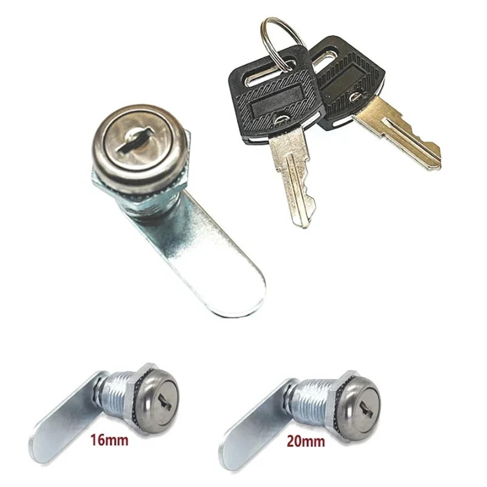 Cerradura de leva de acero inoxidable de 16 a 20 mm for cajón de armario MX17, 1 unidad(16mm 40mm)