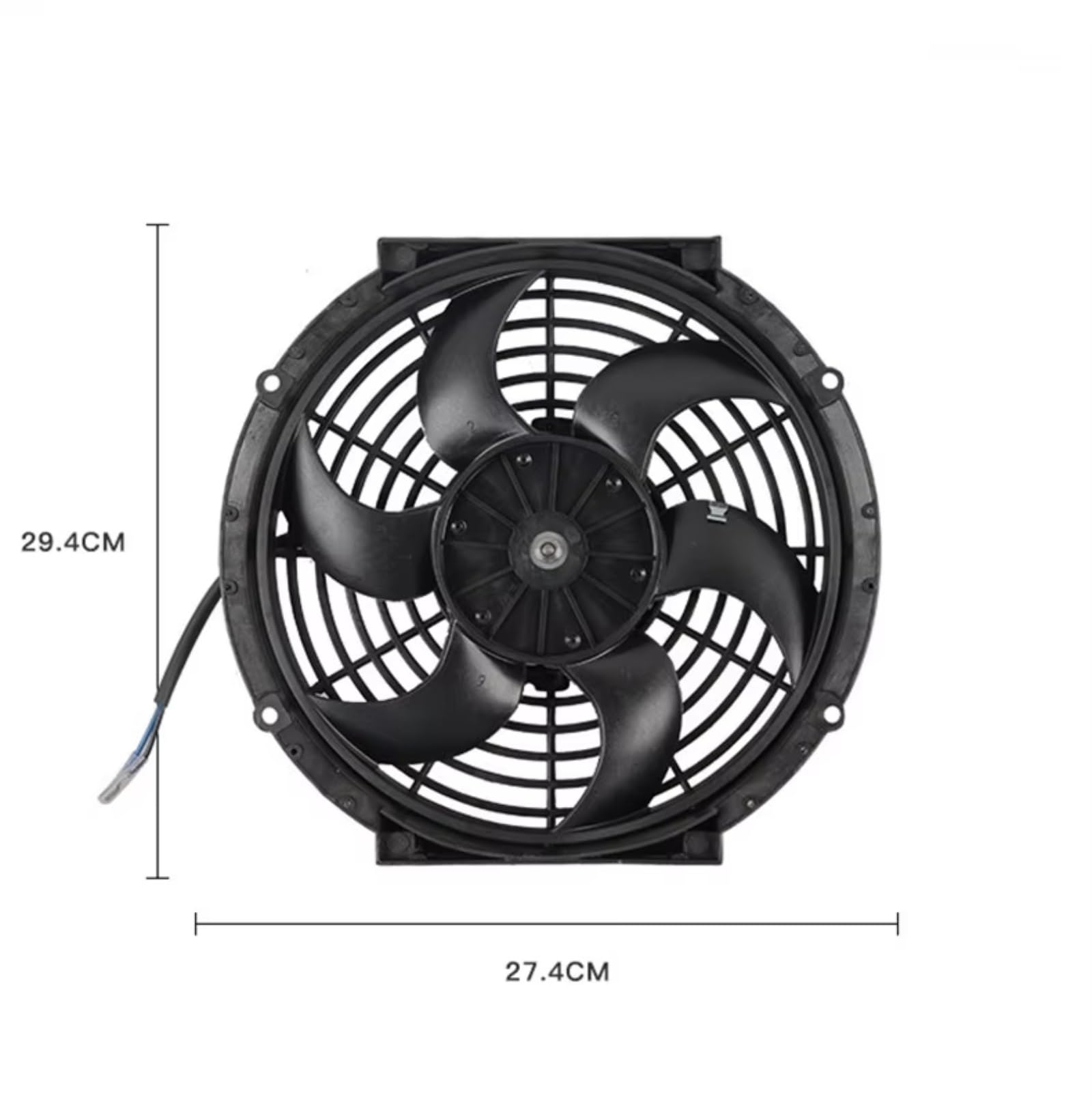 Eléctrico Ventilador Aspas Aspas Ventilador Refrigeración Radiador Compatible Con Del Motor Eléctrico Coche Universal 12V 10" 80w