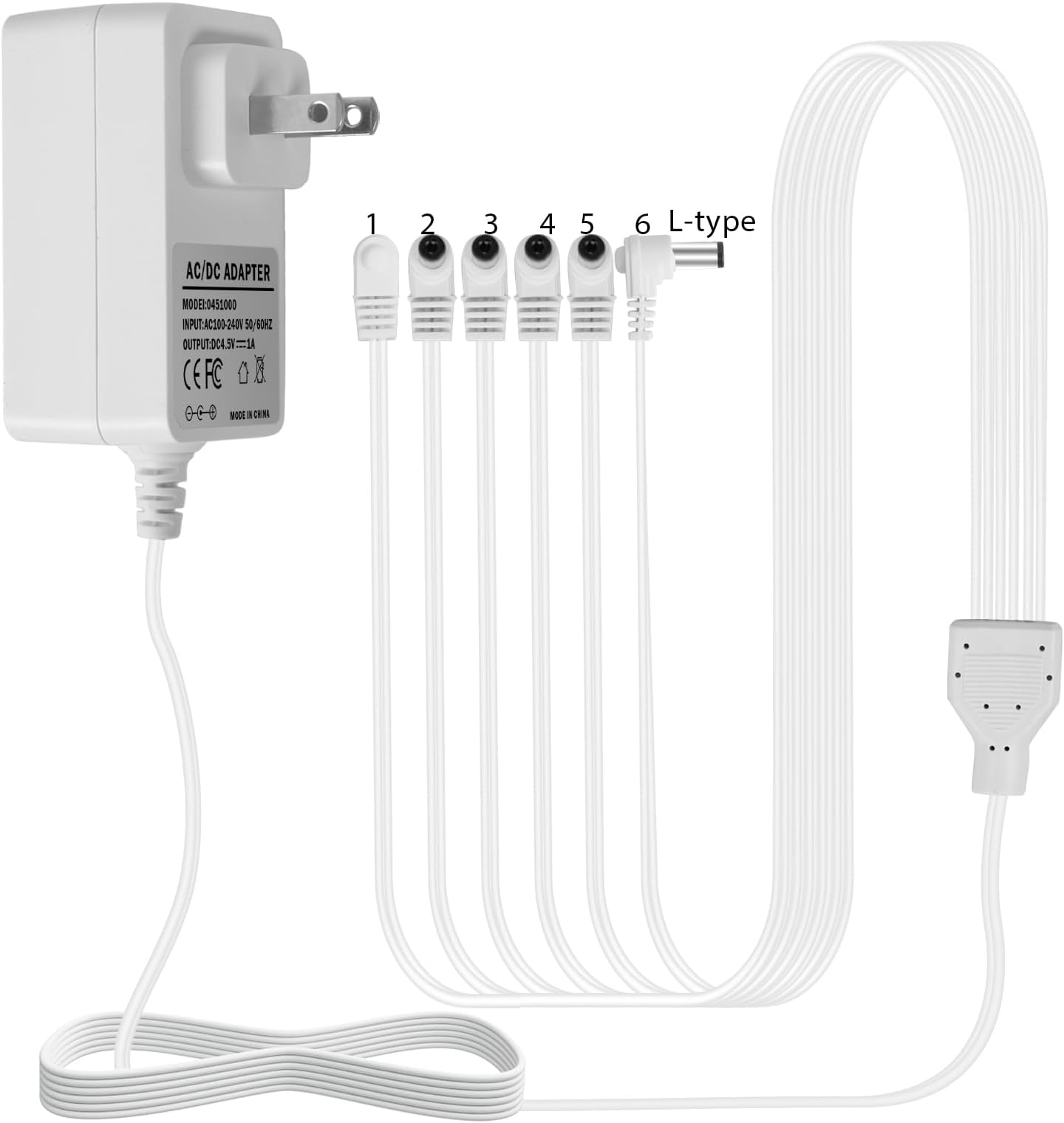 4.5v Lemax Power Adapter with 6 Jacks Compatible with Lemax Lighted Accessory 94563 94564 74707 74295 84428 94565 94566 94527 64517 Christmas Halloween Village Lights Micro Lighting Building Decor