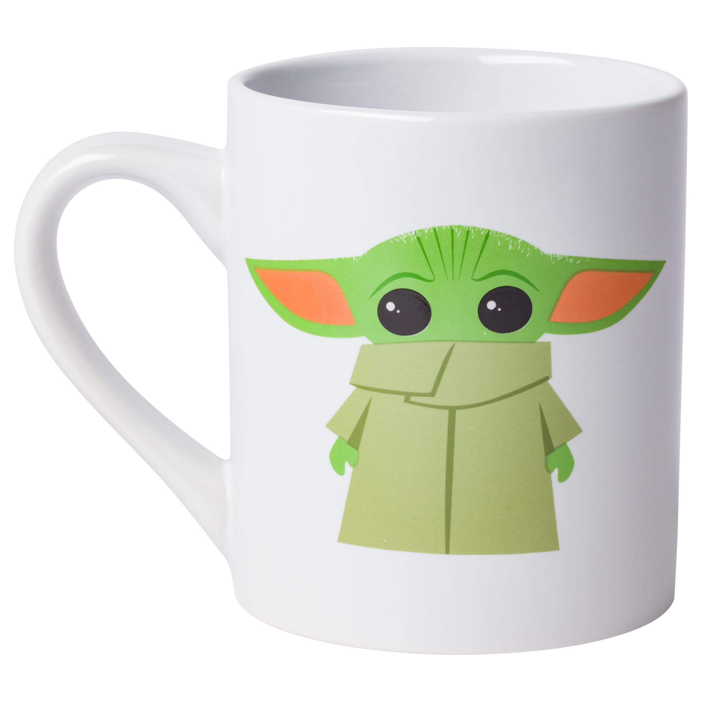 Silver Buffalo Star Wars Mandalorian Taza de café de cerámica Cearmic, The Child Stands-White