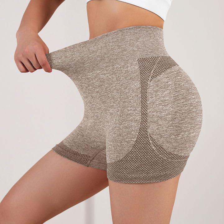 Image of Women's Gym Shorts Booty Scrunch High Wasit Seamless Sports Shorts Workout Push Up Shorts Cycling Fitness Running Shorts