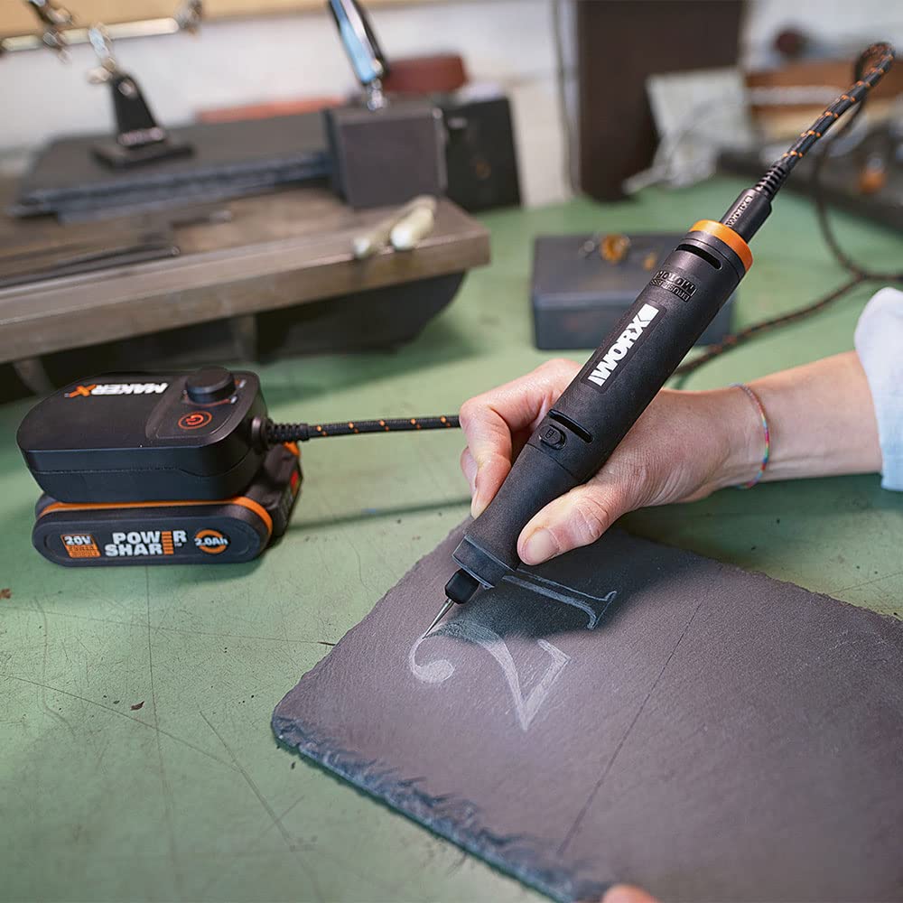 Kit MakerX Rotationswerkzeug + Lötkolben 20 V WORX | PowerShare | WX988-1 2Ah Akku mit Indikator, 1 Ladegerät