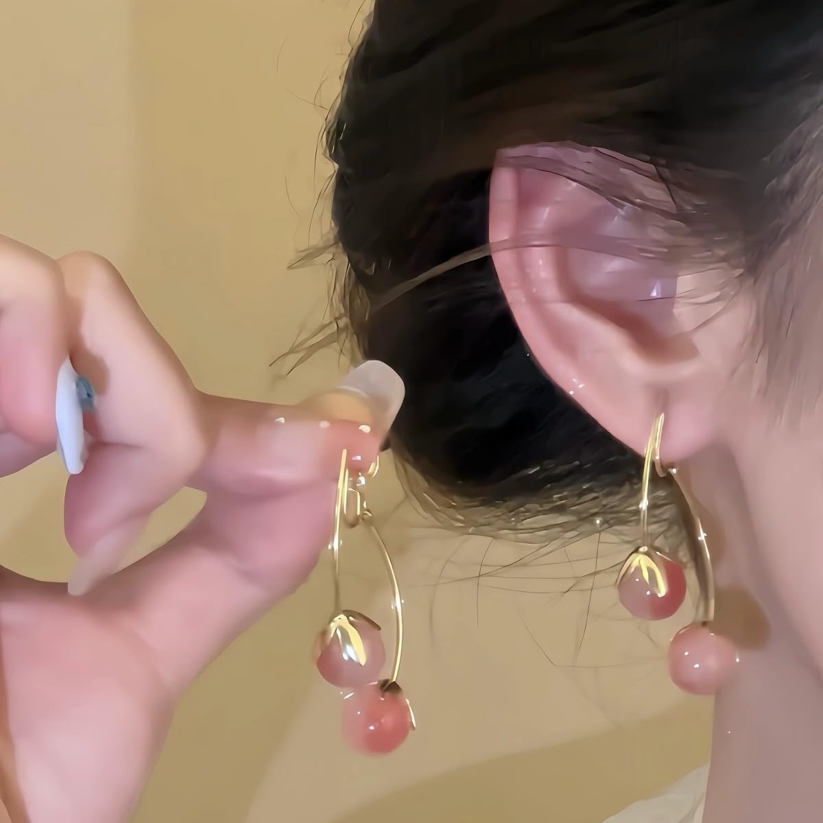 Cute Fruit Earrings for Women Funny Creative Resin Cherry Stud Earrings Unique Jewelry - Image 4