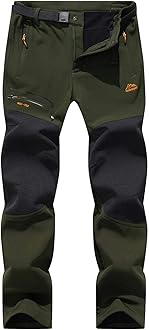 BenBoy Men's Snow Ski Outdoor Waterproof Windproof Fleece Cargo Hiking Pants