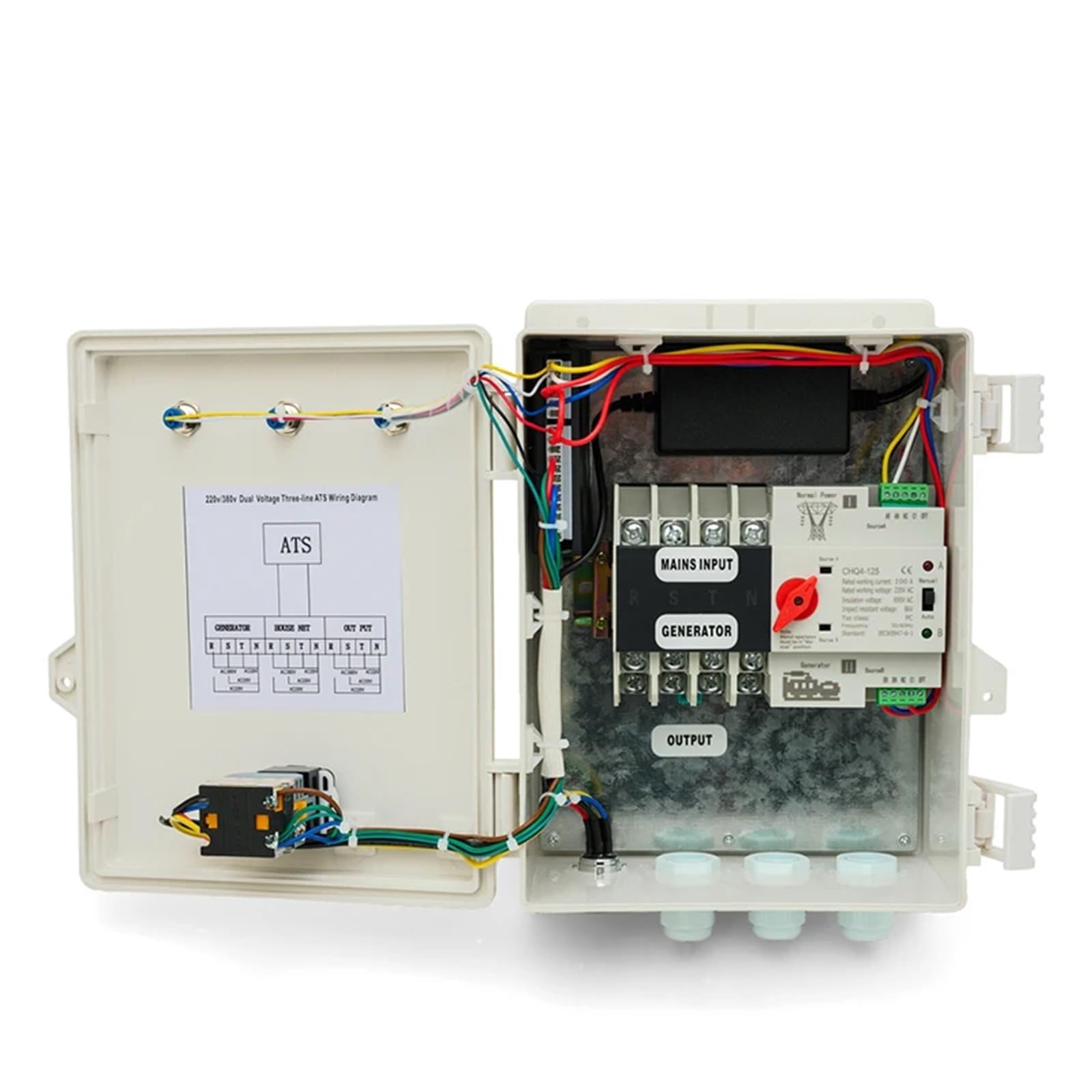 Silnik benzynowy 10kw 220 V 380 V, skrzynka sterownicza ATS, generator, podwójna moc, automatyczny przełącznik transferu, system panelu sterowania (380V GAS 6 otworów)
