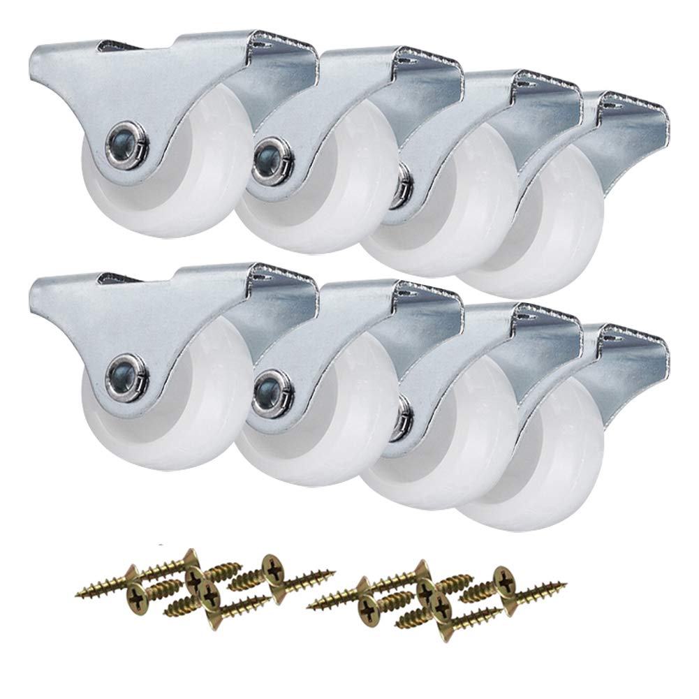 Zguouzantye White 8 Mini Furniture Caster Wheels 25Mm For Drawer Trolley