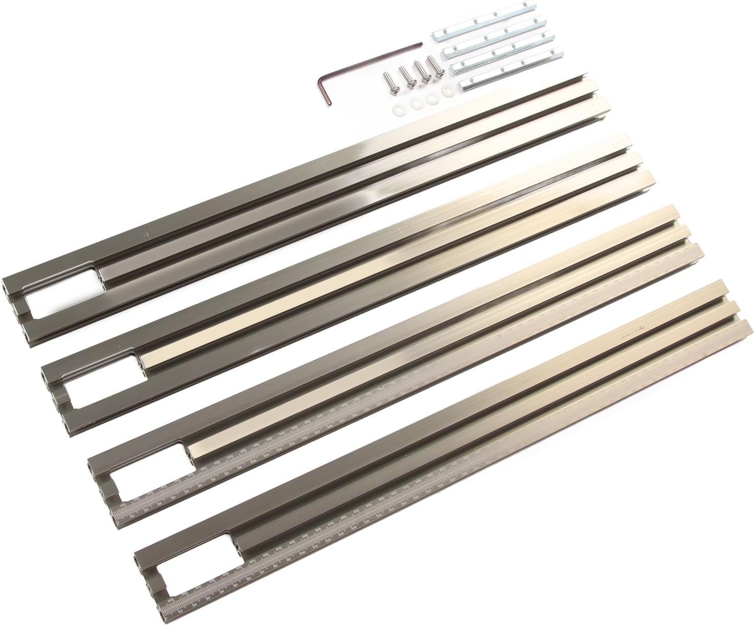 Hyuduo Woodworking Track Saw Guide Rail, Aluminium Alloy Parallel Guide Rail System with Adjustable Limit Block and Locking Design, for Woodworking Furniture Processing DIY