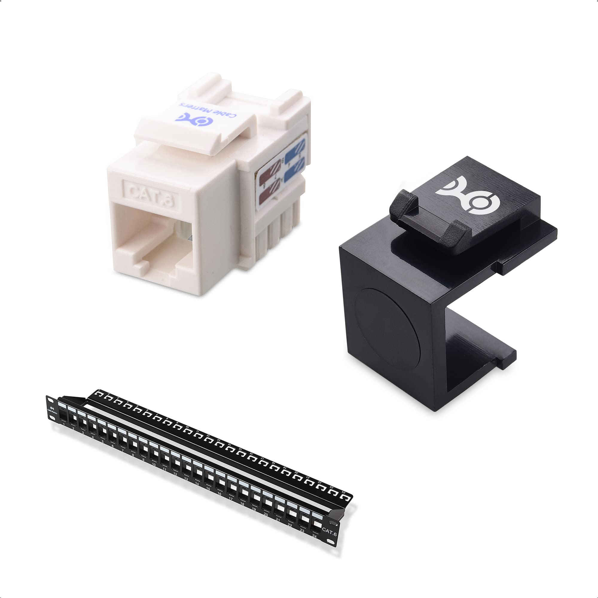 Keystone Rack And Outlet Buy Cable Matters 1 Pack Rack or Wall 24 Port Keystone Patch Panel & UL ...