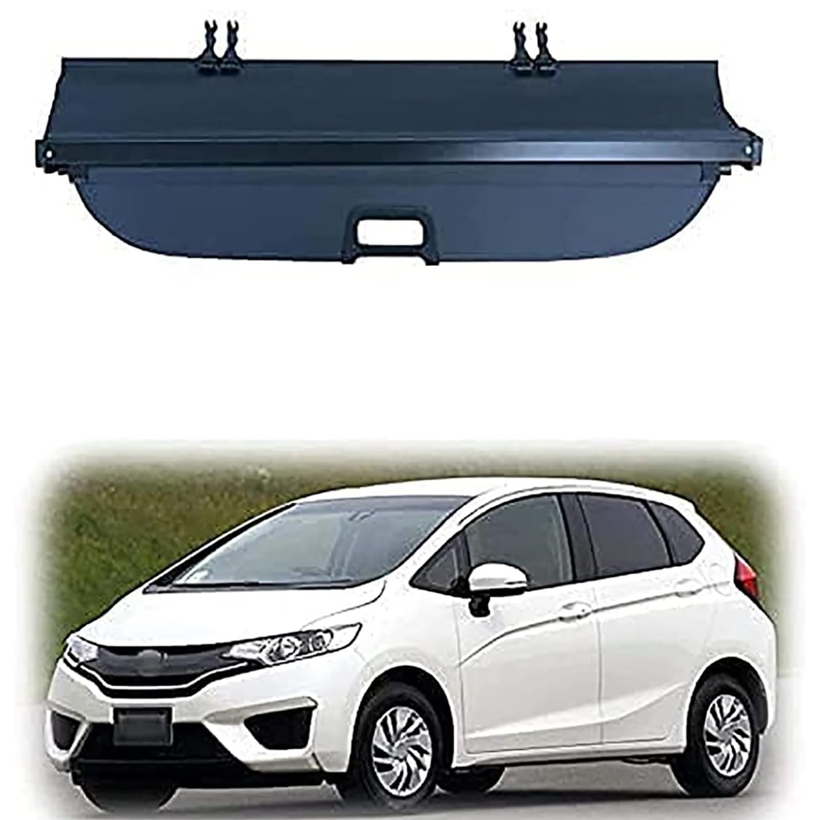Nalsa A/Black Nls Cr Retrctble Rer Trunk Prcel Shelf For Hond Fit Jzz 2002-2019, Crgo Cover Luggge Shde Shield Curtin Shield Privcy Protective Uto Styling Ccessories,