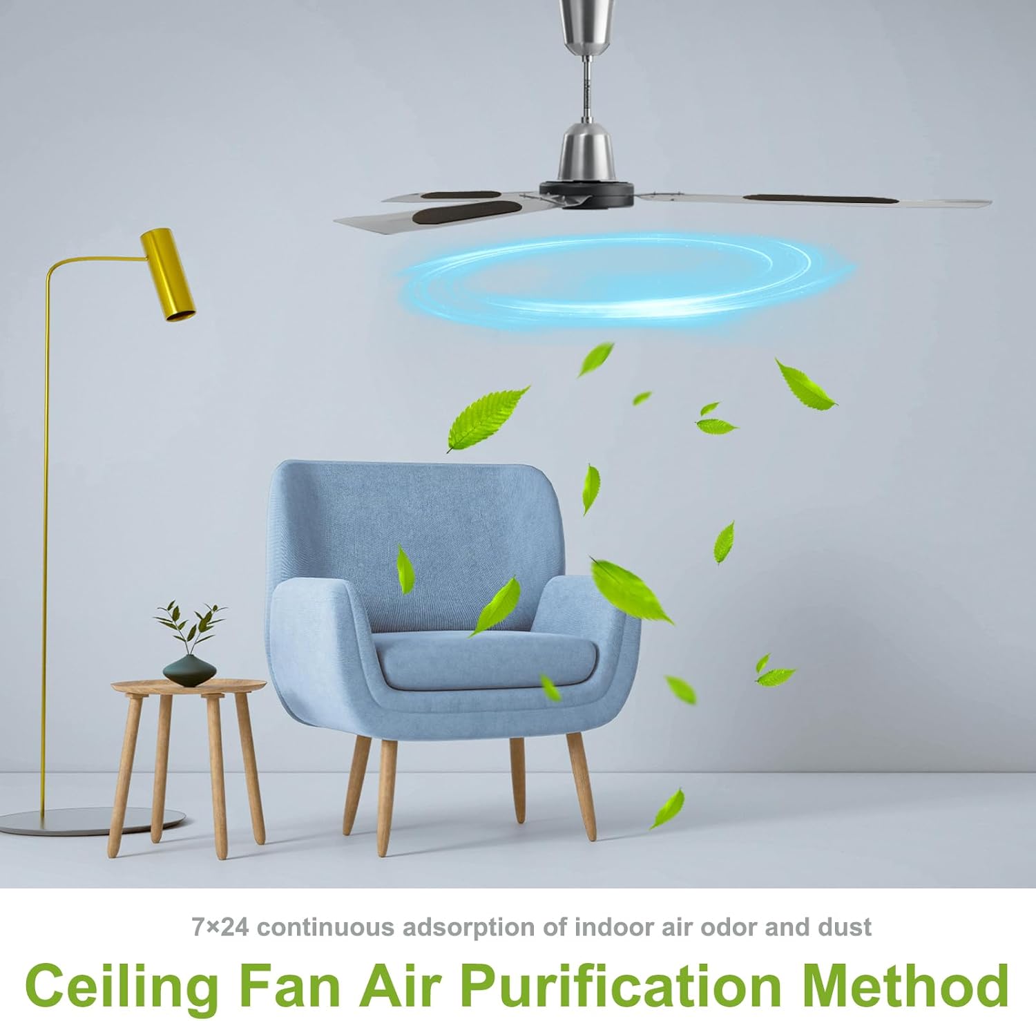 10 Pack Ceiling Fan Filters, Activated Coconut Charcoal Fan Blade Air Purifier Pads, Holds Dust/Pollen/Pet Dander, Universal Ceiling Fans Air Filters-Improves Indoor Air Quality (10 Pcs)