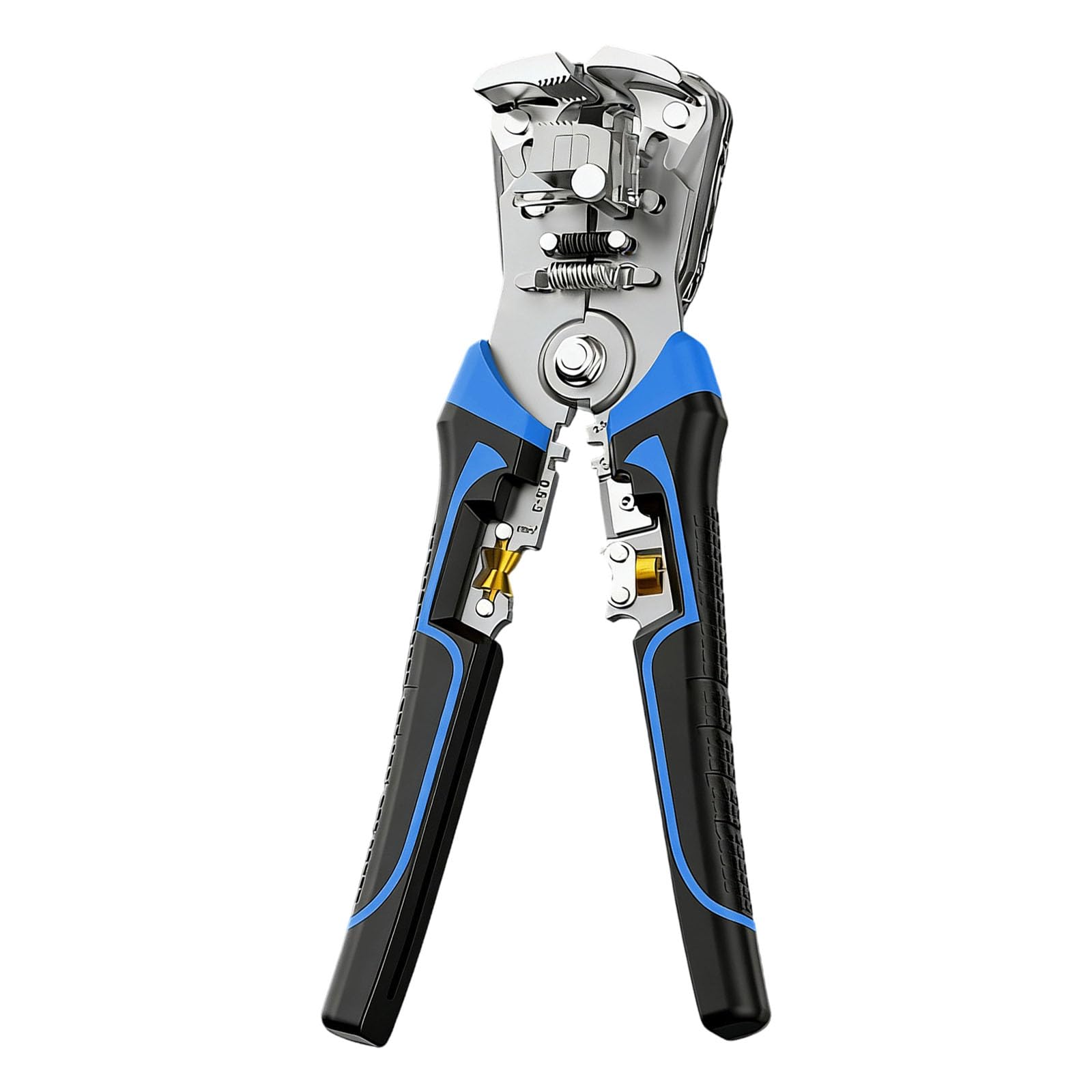 Zbiianxer Blue Automatic Wire Stripper Crimper Tool With Adjustable Stripping Length For 0.2-10Mm² Wires Multifunction Electrical Work Automatic Wire Stripper
