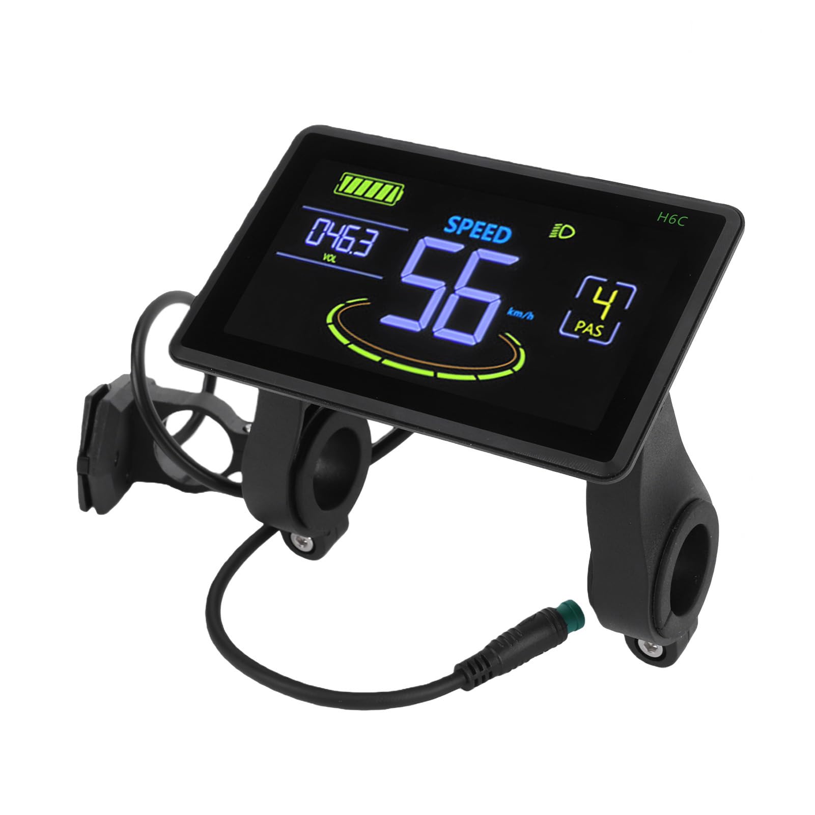 Rengue Display LCD per Bici Elettrica Pannello di Controllo Schermo Ad Alta visibilità Connettore 5P Monitoraggio della velocità della Batteria in Tempo Reale per Pendolari Biciclette Elettriche e