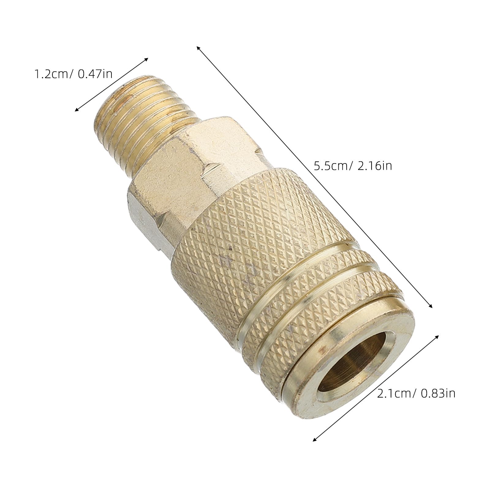 Toddmomy 12 raccordi in acciaio per tubo dell'aria, raccordo rapido NPT da 1/4 di pollice per compressore d'aria con manicotto di bloccaggio, connettore per pneumatica industriale.
