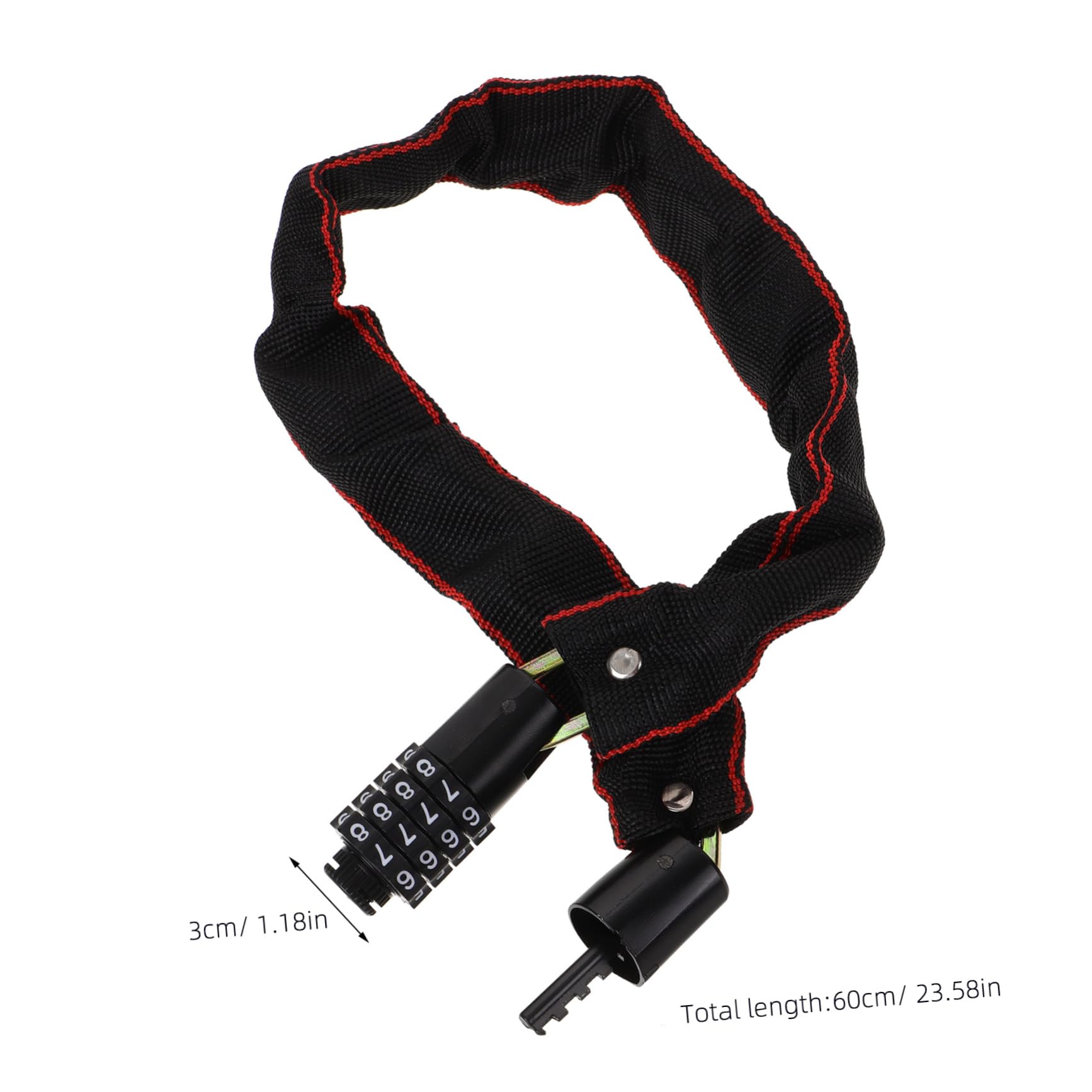 Abaodam Simple Bike Lock Bike Chain Security Lock Waterproof Portable for Cycling