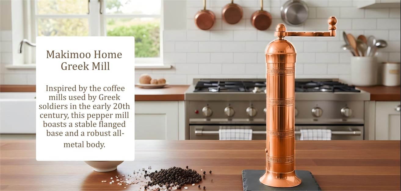 Greek Pepper Mill - Copper & Adjustable Grind -2 Greek Pepper Mill - Copper & Adjustable Grind -2