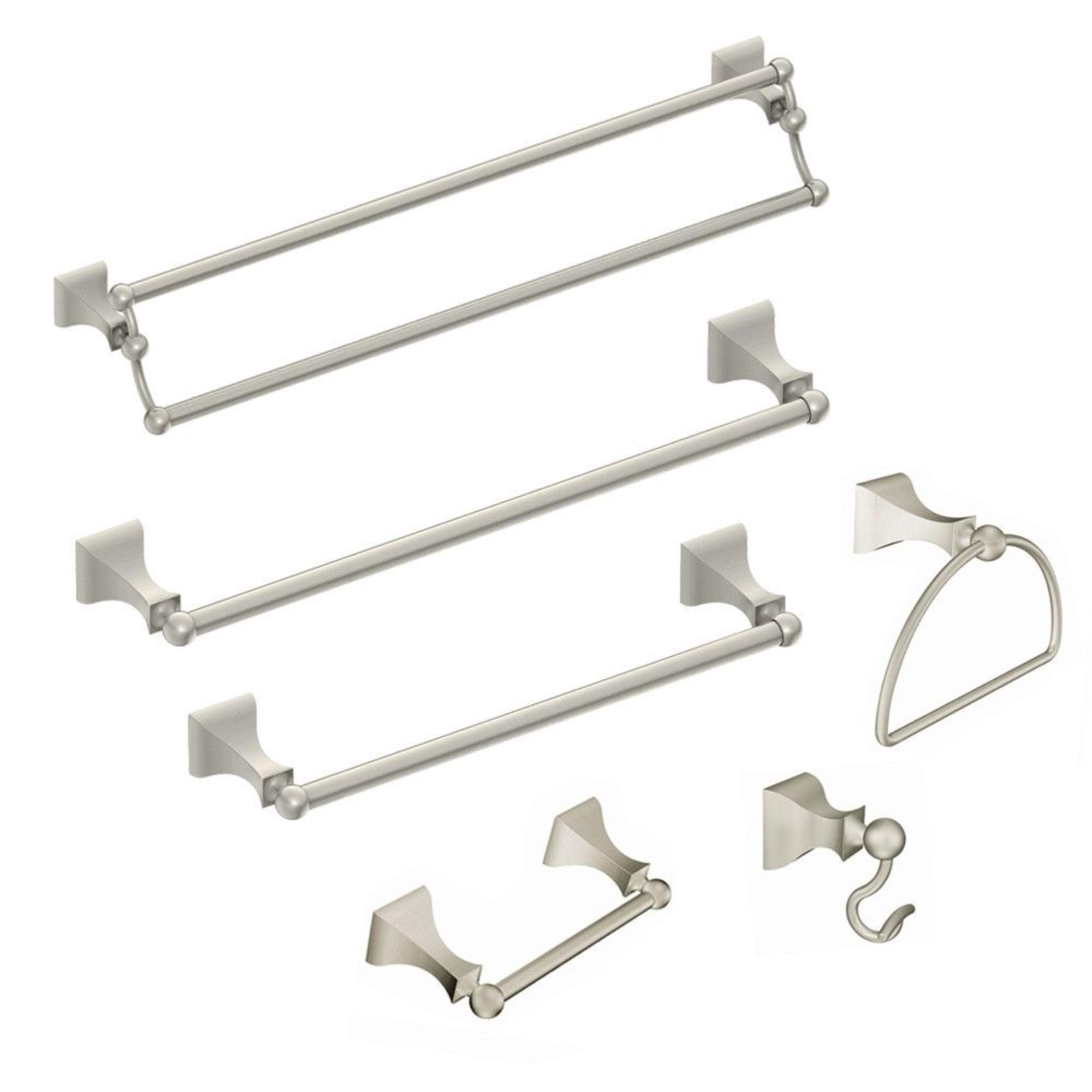 Moen Retreat Brushed Nickel Double Post Pivoting Toilet Paper Holder, Wall Mounted Toilet Roll Holder, DN8308BN — Amazon image 2