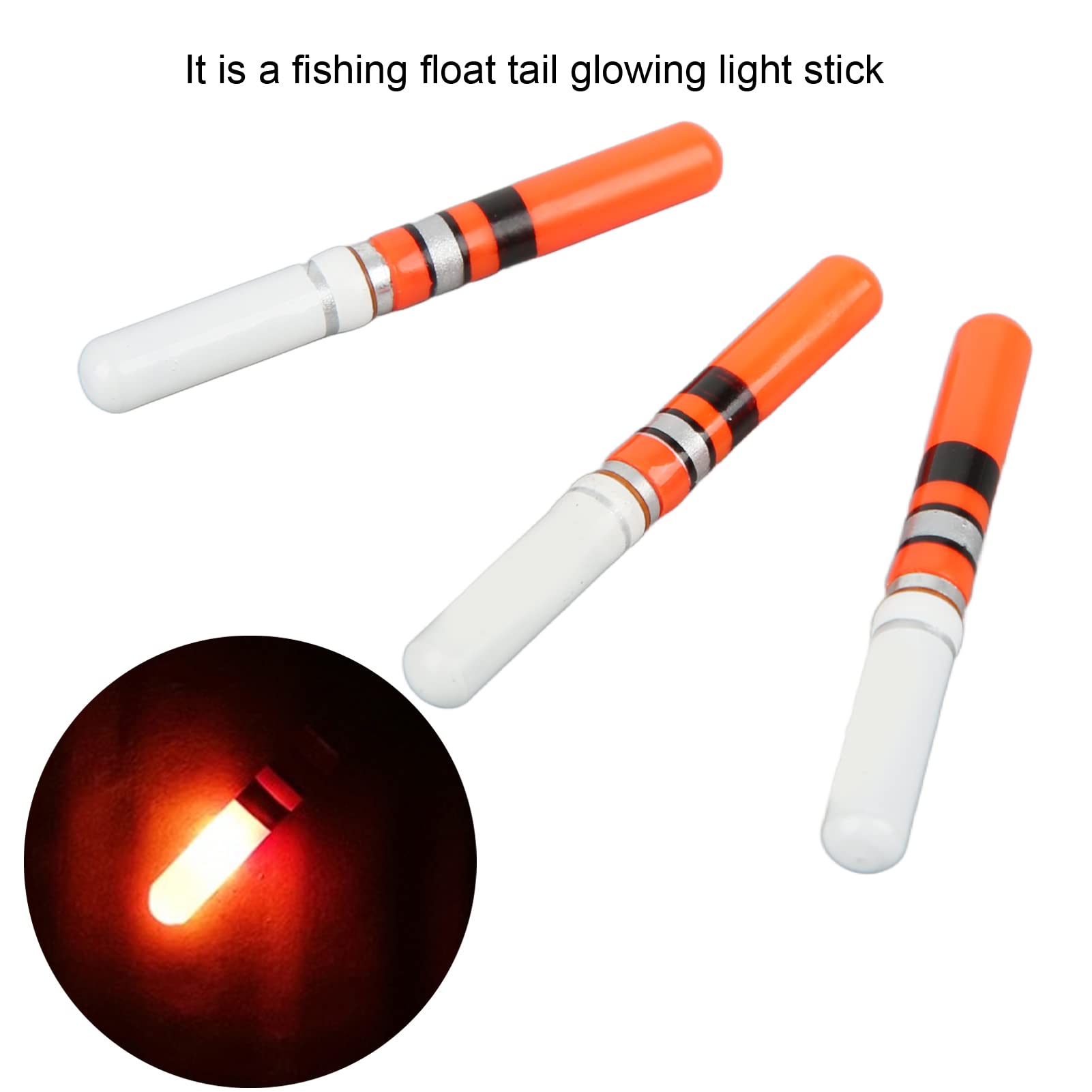 Denash Night Fishing LED, Luminous Glowing Tail Light Stick, with CR322 Battery, for Fishing Enthusiasts (Red)