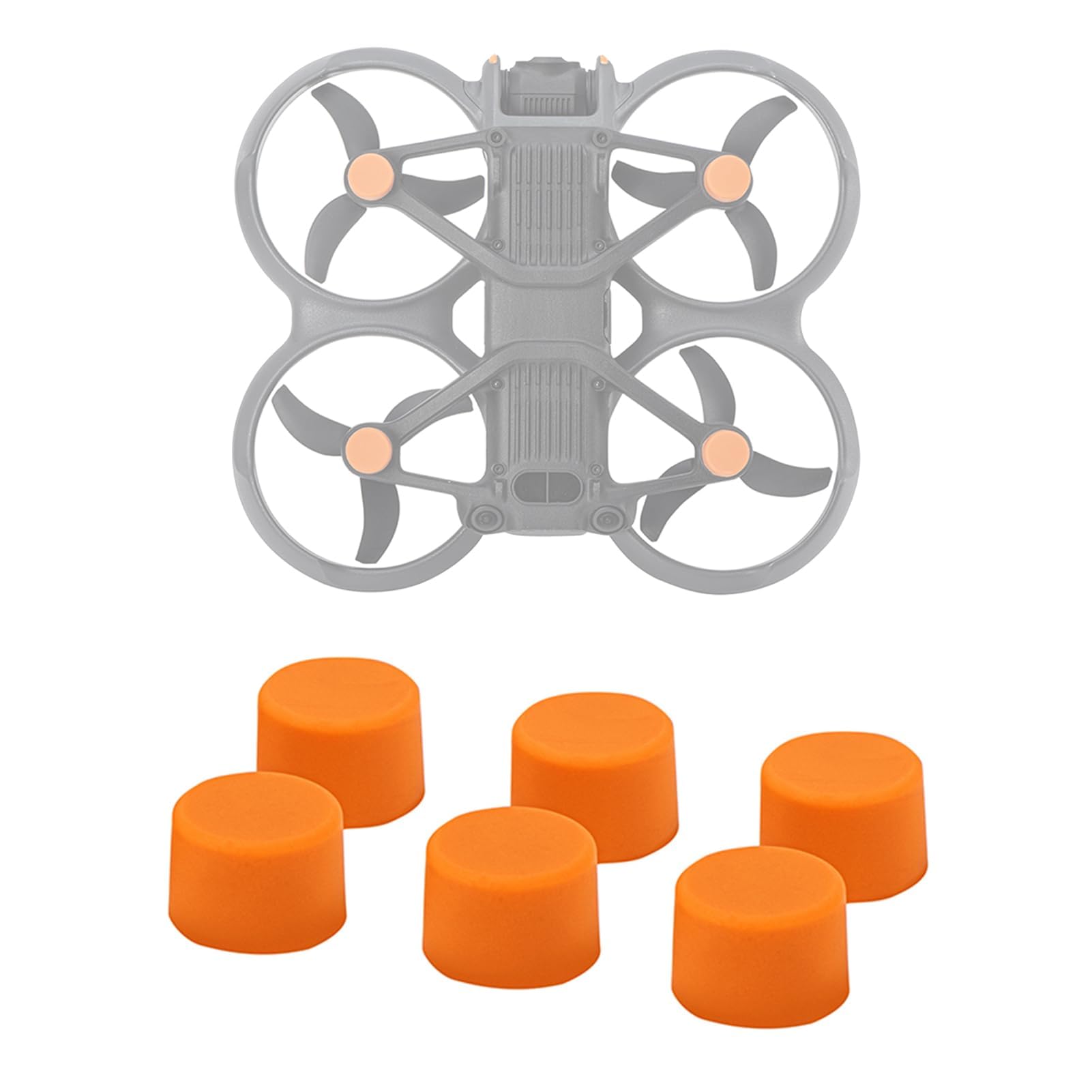 NALACAL 6pcs Avata 2 Landing Gear Protector Silicone Foot Pads, Protective Cover Extended Landing Leg Kit Compatible for DJI Avata 2 Accessories, Protection Propellers Mounts(orange)
