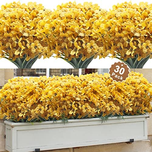 8 Bundles Artificial Fake Flowers, Daisy Flowers With - View #7