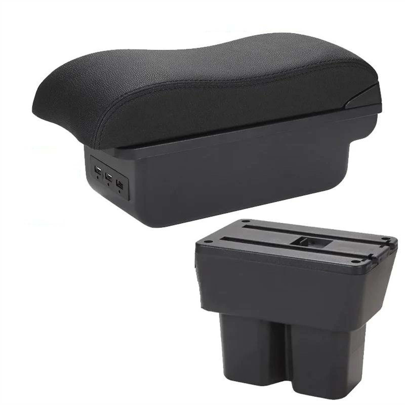 NOHEEU Car Armrest Box 2018-2024 Retrofit Parts Storage Interior Details Accessories For Jimny JB74(B2 Black line 3USB)
