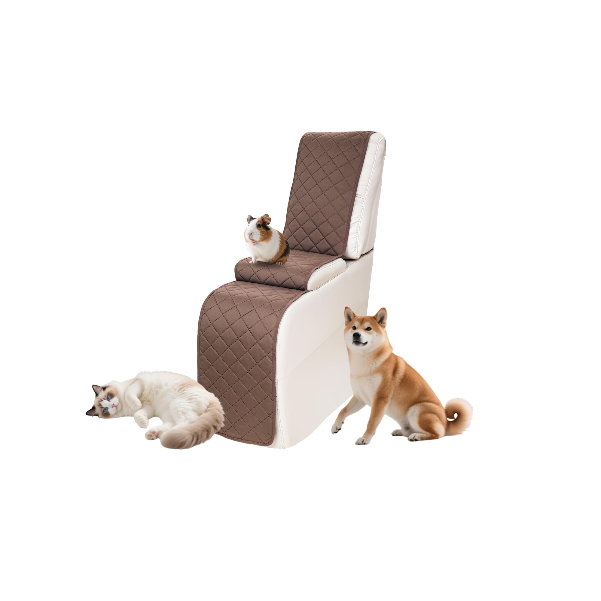 Sectional Reclining Couch Covers for L Shaped Sectional Sofa Recliner Console Cover 1 Piece Washable Corner Recliner Middle Console Slipcover for Pet Dog (Console Cover, Light Coffee)