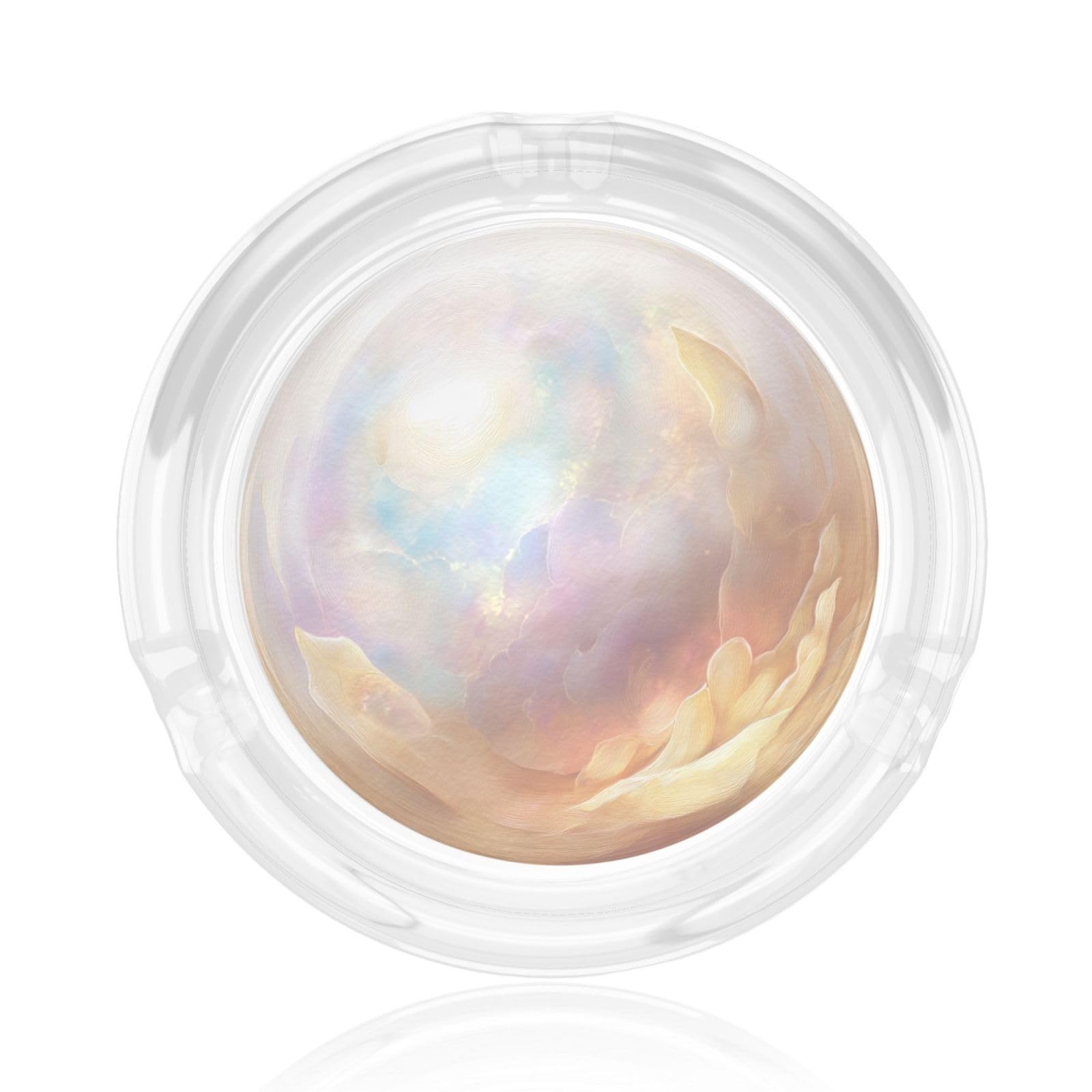 Single Luminous Pearl With Soft Reflections Glass Ashtray For Cigarettes Ash Trays Case For Home Office Decor
