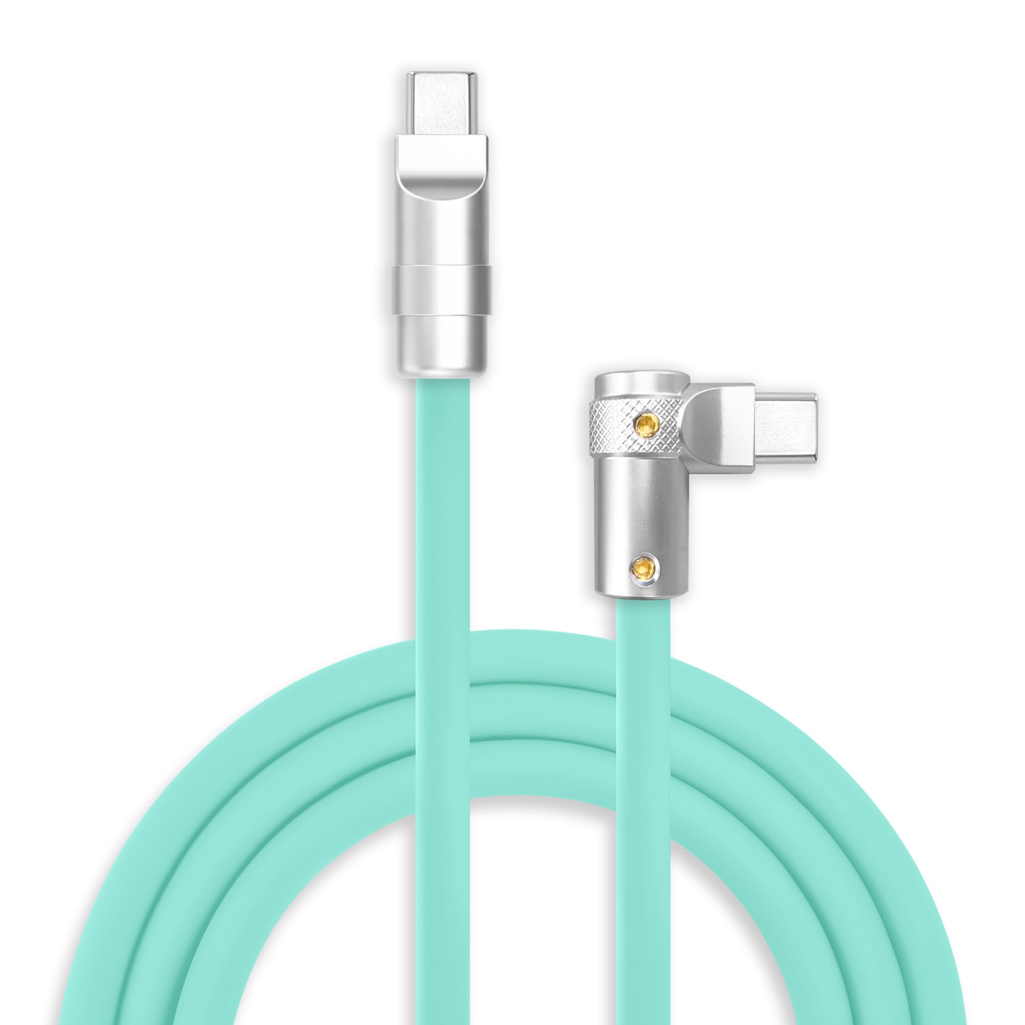 chubbycable FlexElbow 90 Degree 240W Fast Charging Cable Right Angle USB C Cable Silicone Charging Cord Compatible with iPhone 17-15 Series iPad,