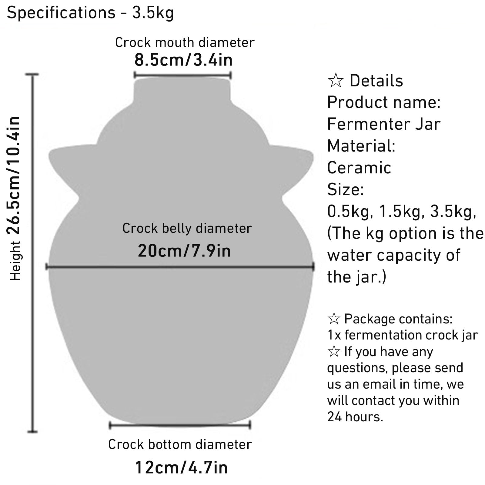 Malowany ręcznie tradycyjny chiński porcelanowy słoik na kiszonki, Słoik do fermentacji z pokrywką z uszczelką wodną, Kamionkowy fermentator do sosu kimchi,A,3.5kg