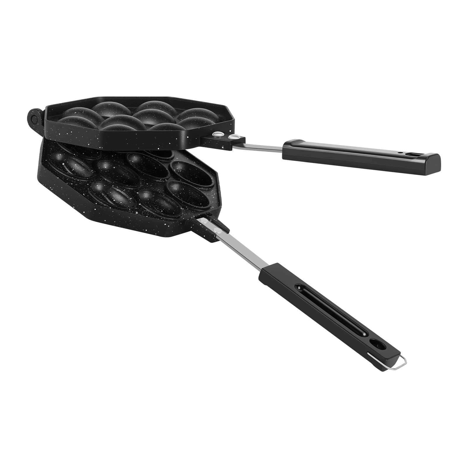 Cookie Maker, Walnut Cookie Mold, Food Preparation Mold,10 Hole Aluminum Alloy Nut Pastry Maker Mold, Walnut Maker with Detachable Handle Oreshki Nut Mold for Kitchen