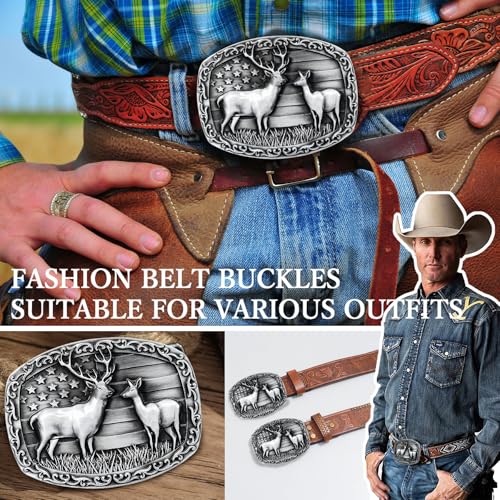Image of Western Cowboy Belt Buckles Men - Western Belt Buckle Vintage Country Belt Buckle for Men Women Cowgirl Cowboy Gifts