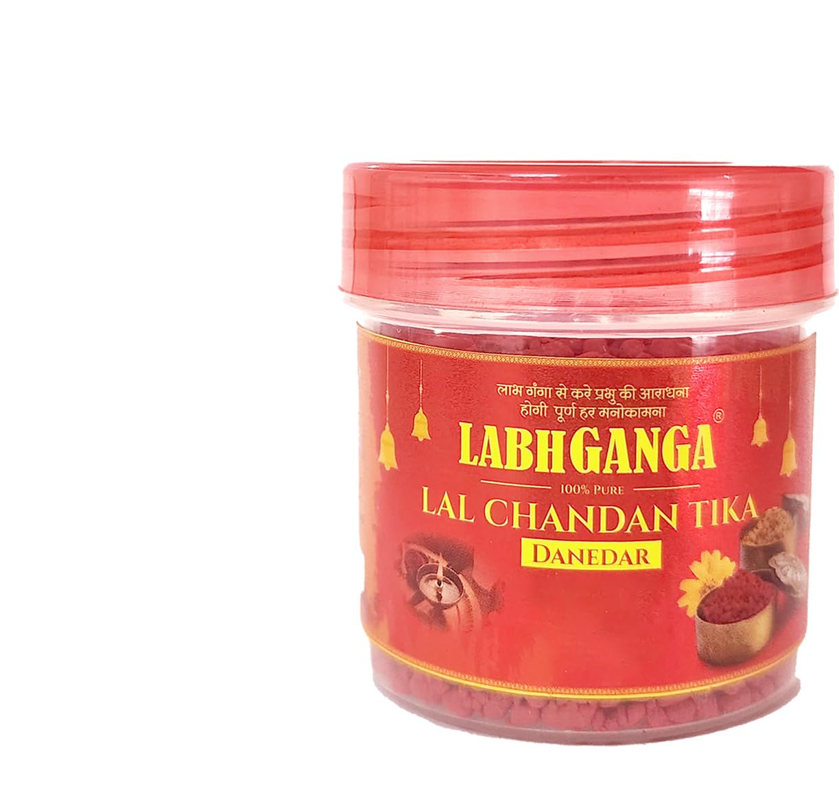 LABH GANGA Red Chandan Kesar Kumkum - Pooja Samagri - Traditional Kumkum Powder for Sacred Rituals and Puja (25gm - Pack of 6)-image-29