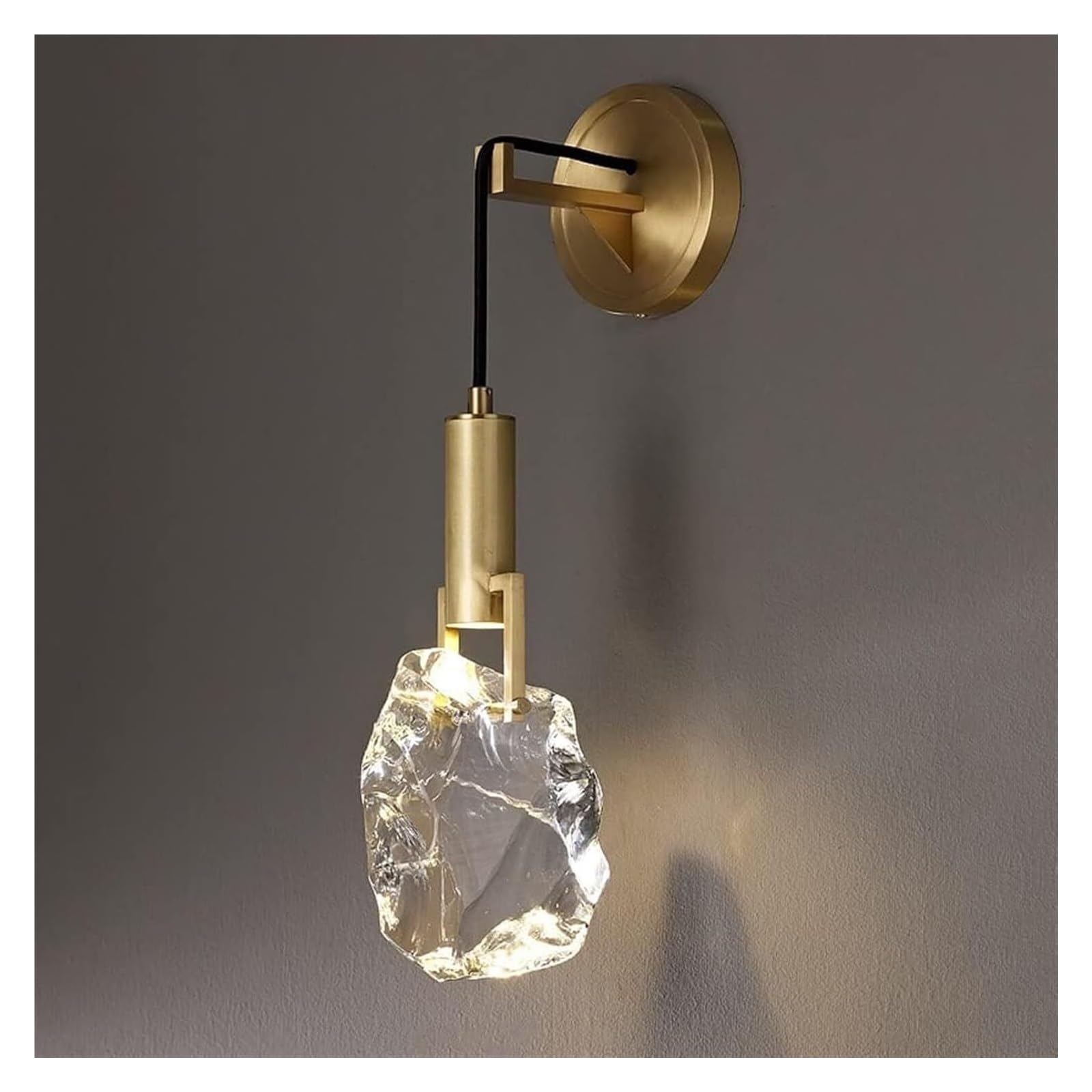 JYBNBBE Crystal LED Wall Sconce Copper Wall Mount Light Postmodern Headboard Lamp, Indoor Wall Sconces Lighting Fixtures