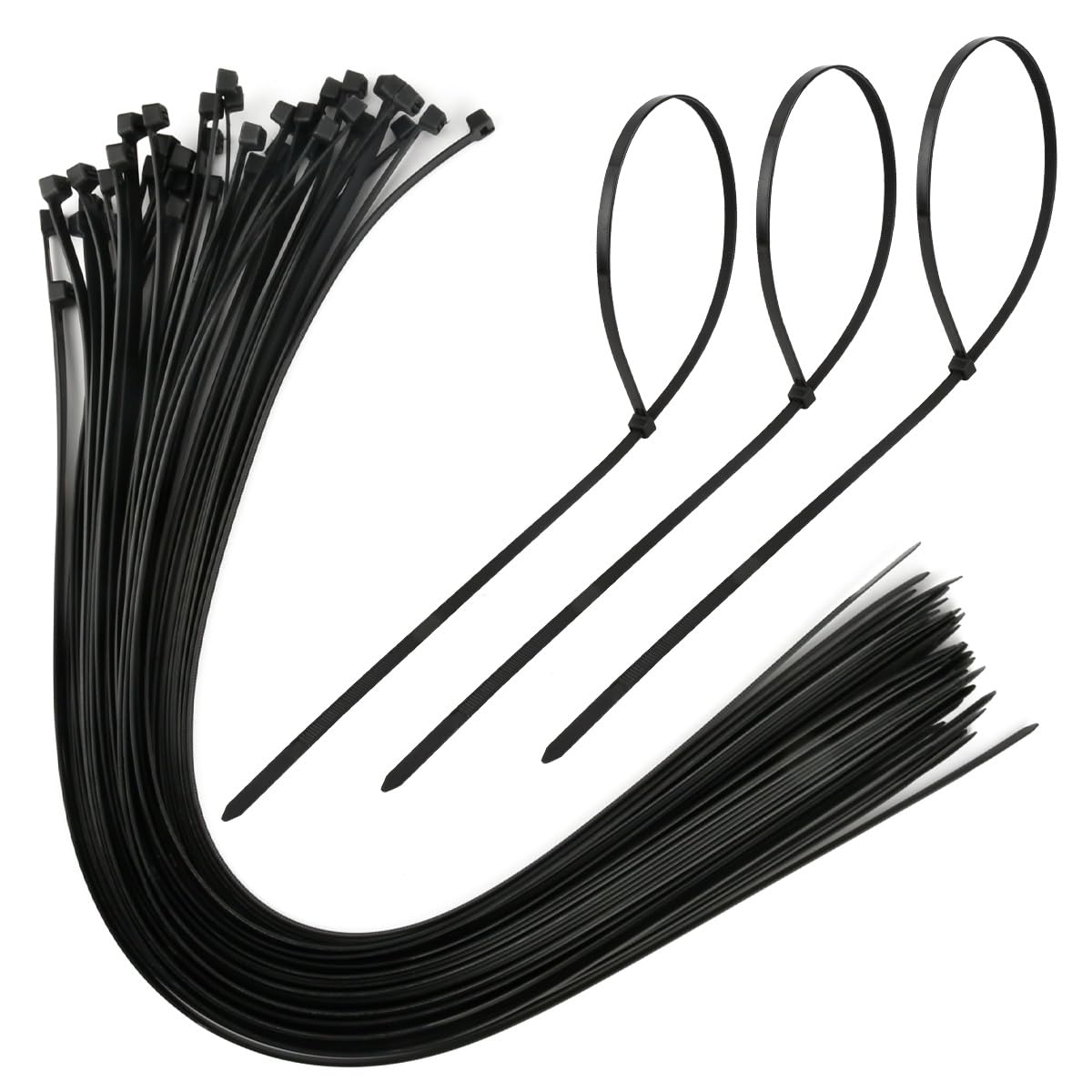 100 Fascette Stringicavo Professionali In Nylon 6.6, 300x4.8 Mm, Bianche, Resistenza 22.2 Kg, Per Uso Interno Ed Elettrico - 2