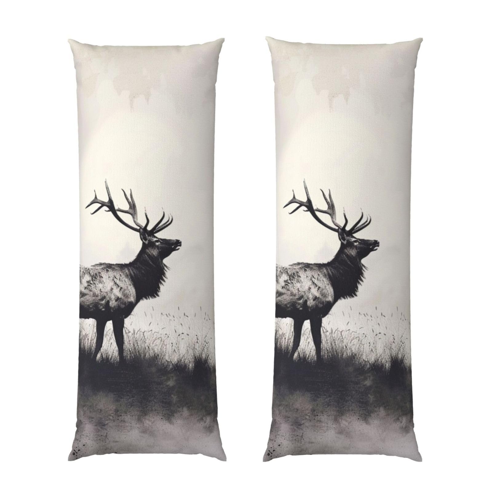 Body Pillow Cover 20x54 Inch, Wild Deer Print Long Lumbar Pillow Case with Zipper Long Body Pillowcase Decorative for Bed Sofa Bedroom
