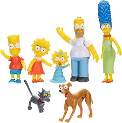 Disney The Simpsons Action Figures Family Multi-Pack 2.5” Scale Figures, Includes Homer, Marge, Bart, Lisa, Maggie, Santa’s Little Helper, and Snowball II
