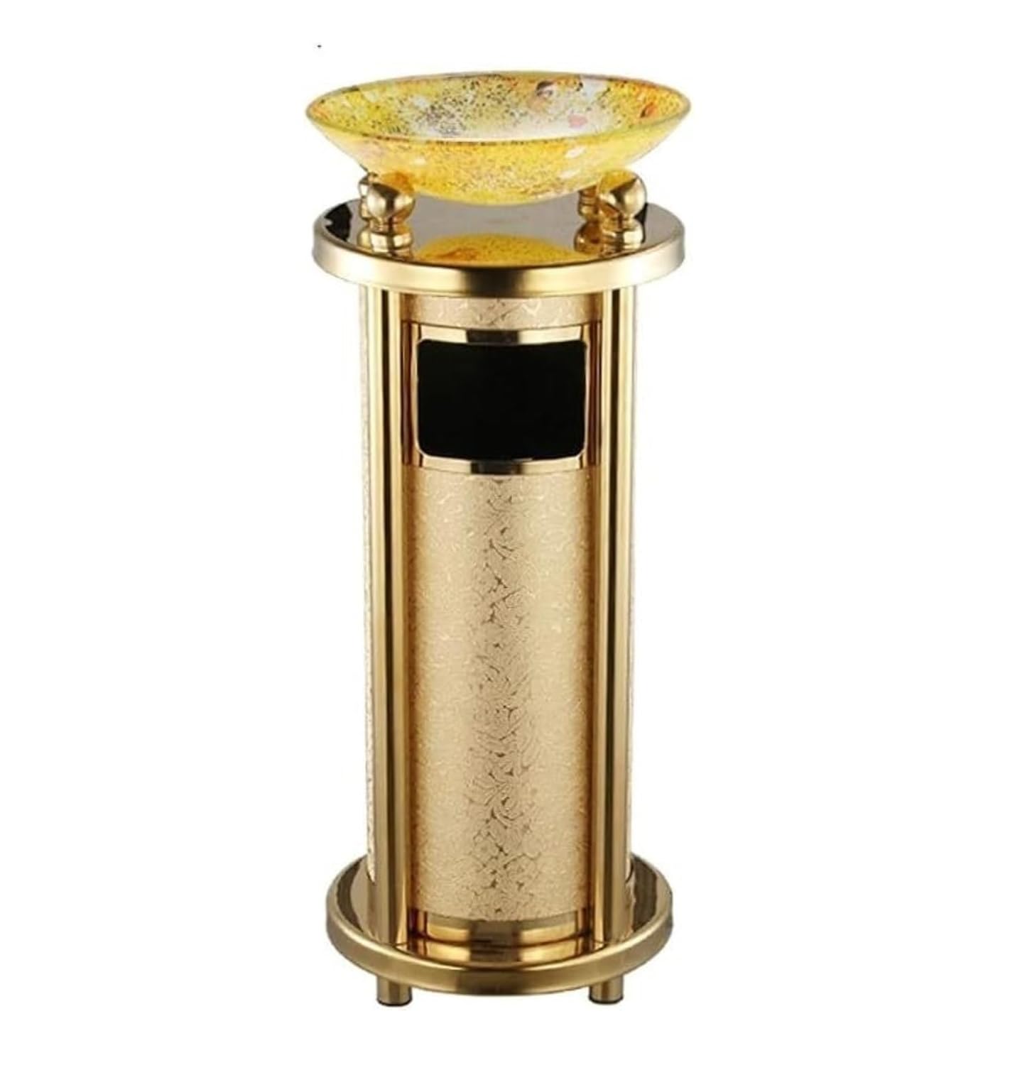 Stainless Steel Indoor Outdoor Garbage Can - Cylindrical Trash Bin with Detachable Inner Bucket for Easy Disposal and Maintenance - Ideal for Home or Office Use