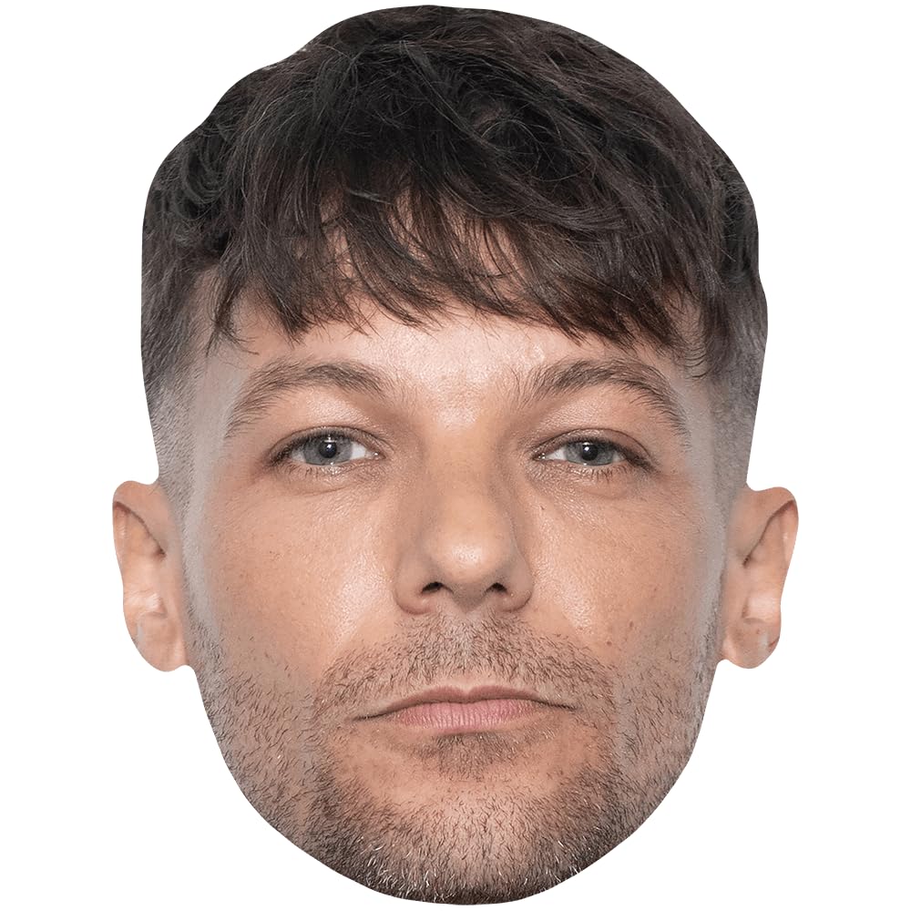 Celebrity Cutouts Lifelike Louis Tomlinson (Stubble) Celebrity Mask, Flat Card Face, Fancy Dress Mask