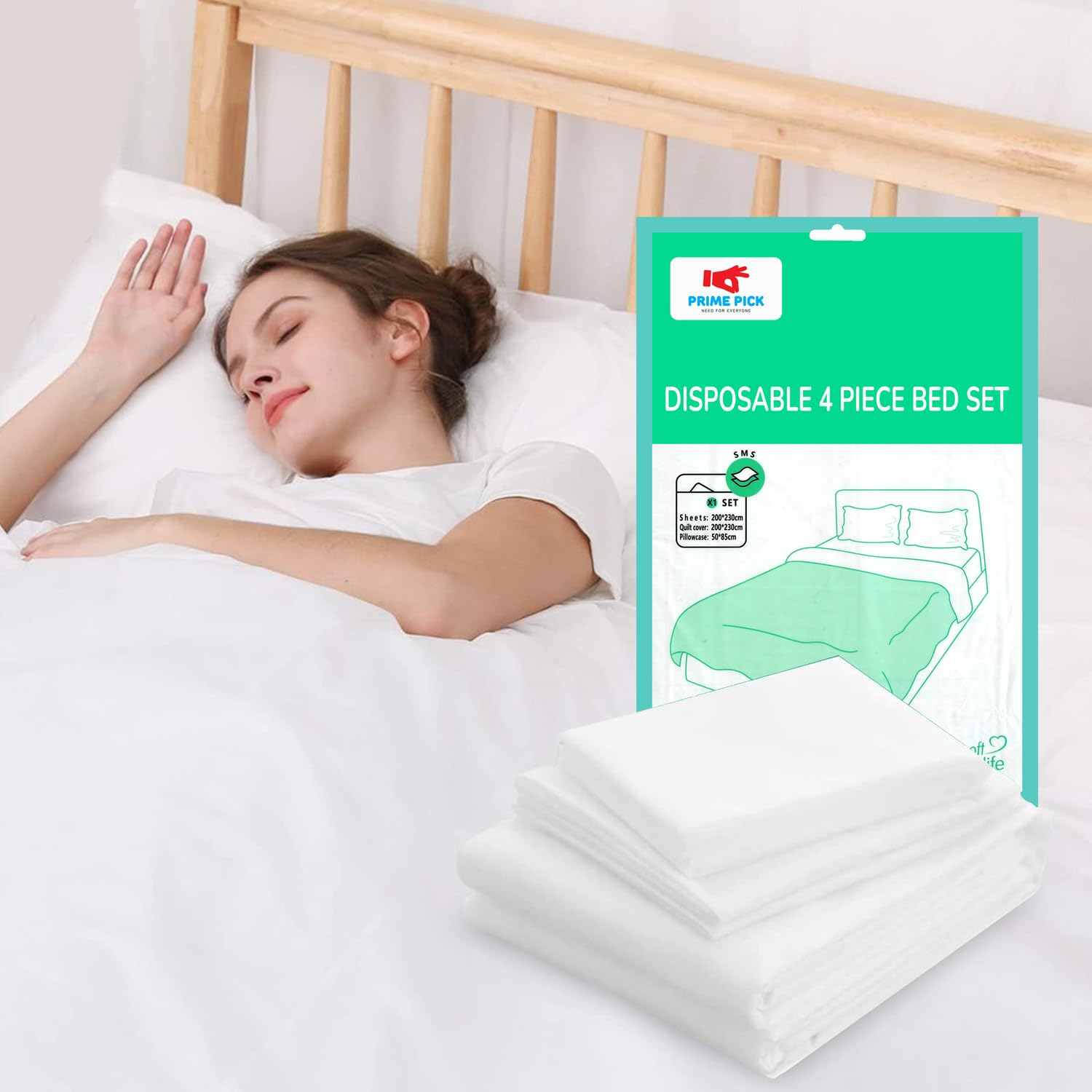 PRIME PICK Disposable Bed Sheets Fitted Size, Disposable Travel Sheets for Hotel with Quilt Cover and Pillowcase, Travel Bedding Disposable Sheets for Travel Hotel Hospital 4 PCS (B0CY5JWYCR) Amazon Price History, Amazon Price Tracker