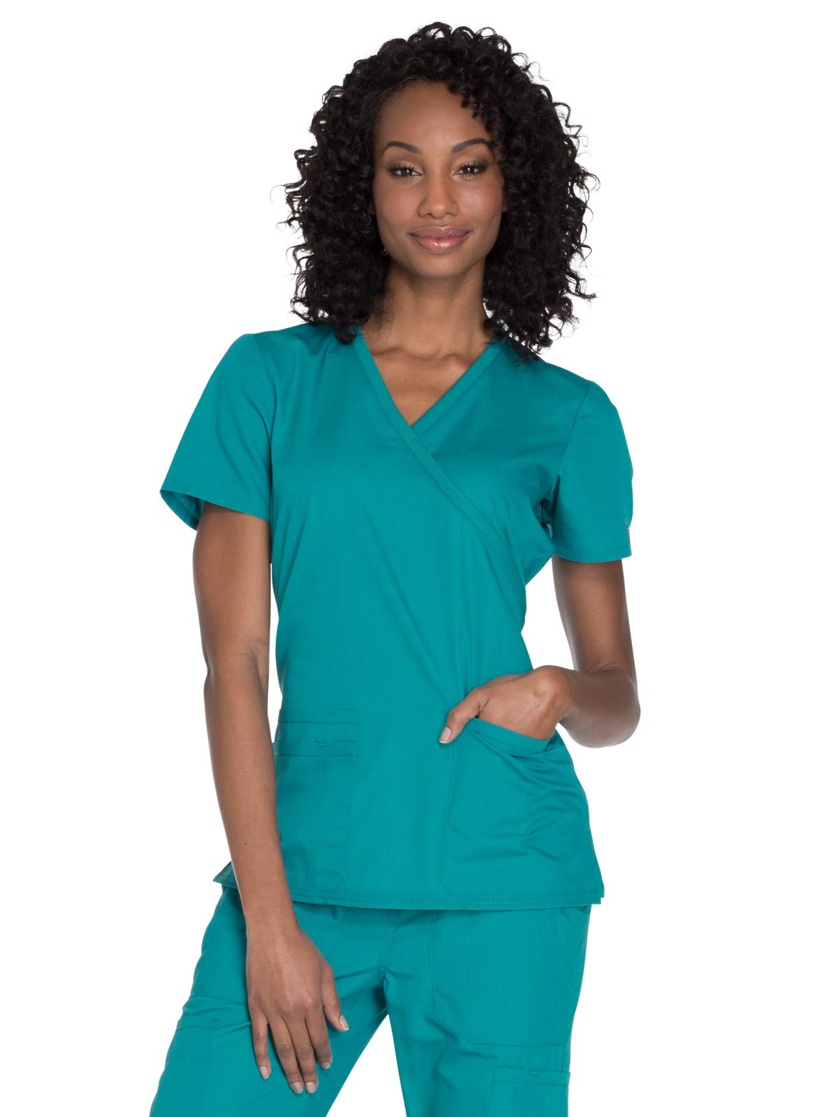 Cherokee Women's Workwear Originals Mock Wrap Scrubs Shirt