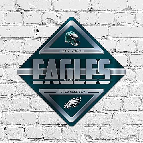 Rico Industries NFL Philadelphia Eagles Metal Crossing Sing - Home Decore idealny do sypialni, męskiej jaskini, garażu