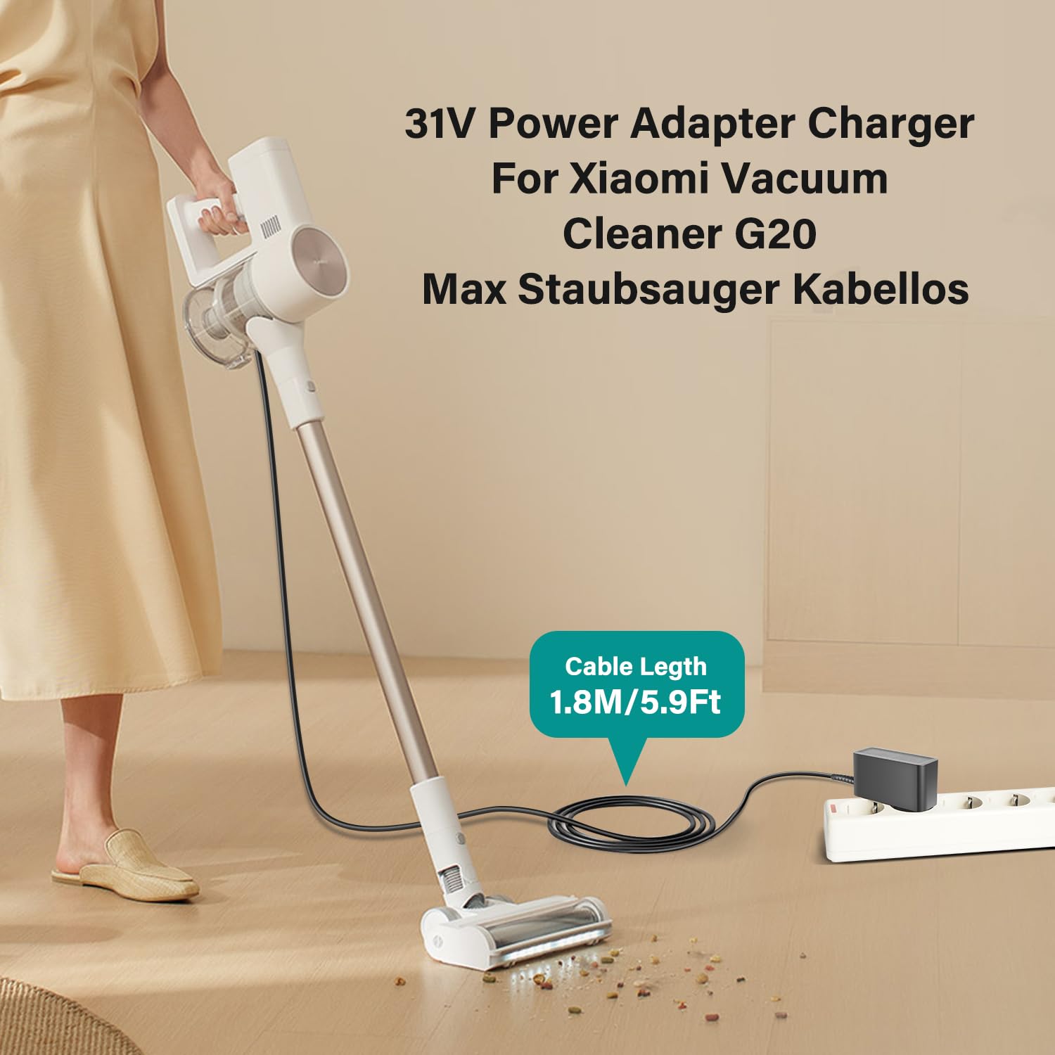 KFD 31V 1A Adaptador Cargador Aspiradora para Xiaomi Vacuum Cleaner G20 D205 BHR8831EU, G20 MAX D206 BHR8828EU GC32-310100-2A Escoba sin Cable Fuente de Alimentación Alimentador (Not for Lite) — view 4