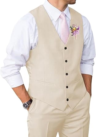 Slim Fit Suit for Men,Formal 2 Piece Vest and Pants Set for Wedding Gromm or Business