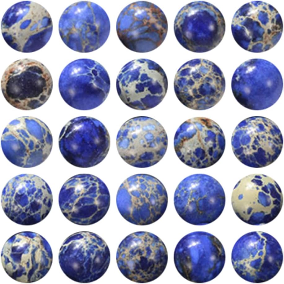 Sky Blue Imperial Jasper Beads for Jewelry Making 8mm Round Stone Beads for Bracelets Natural Snake Skin Jasper Stone 46pcs/Strand 8mm Sky Blue