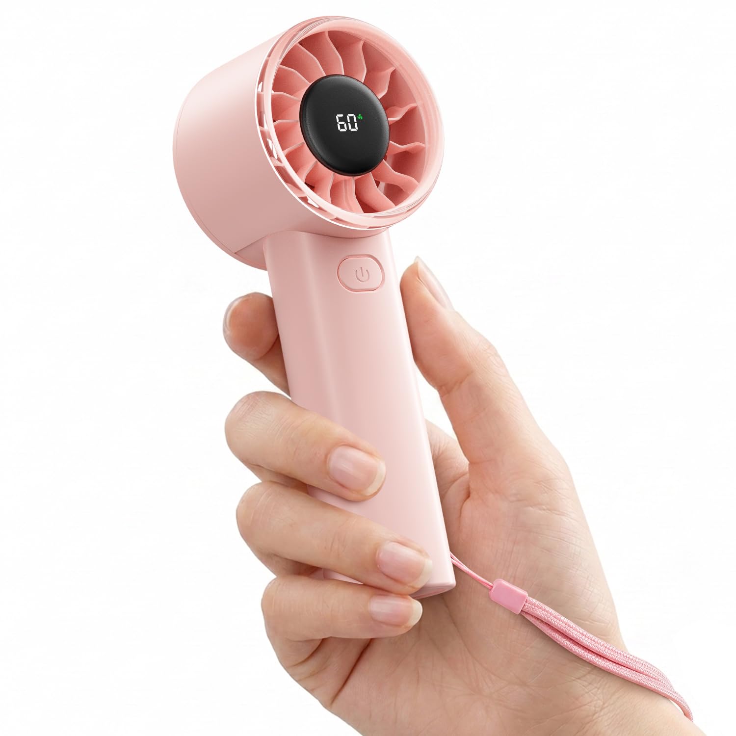 Hoerrye Portable Handheld Fan - Pocket Design Ultra-Light 150g Mini Personal Cooling Fan with Smart LED Display for Women, Office, Travel & Bedroom Use
