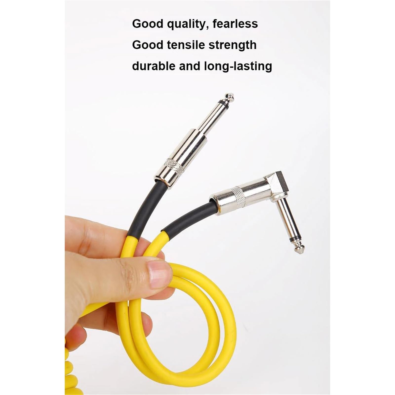 Kabel Do Gitary Kable 6,5 Mm 1/4 Cala Do Gitary Elektrycznej Basowej 5 M Pozłacane Ekranowane Niski Poziom Hałasu(Yellow)