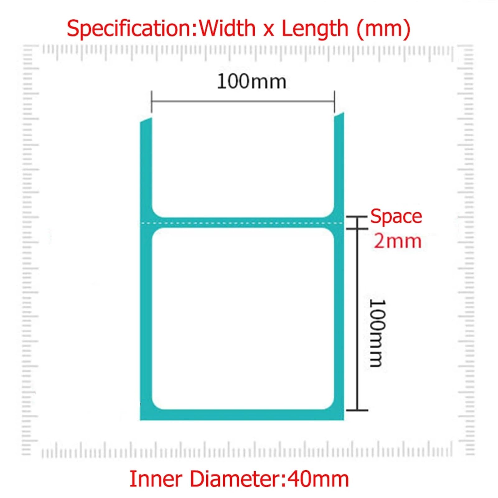 Etichette Adesive Etichette vuote rimovibili termiche dirette Rettangolo Autoadesiva Scrivibile Codice a barre Supermercato Adesivi gratuiti BPA for stampante termica(100x100mm 500PCS)