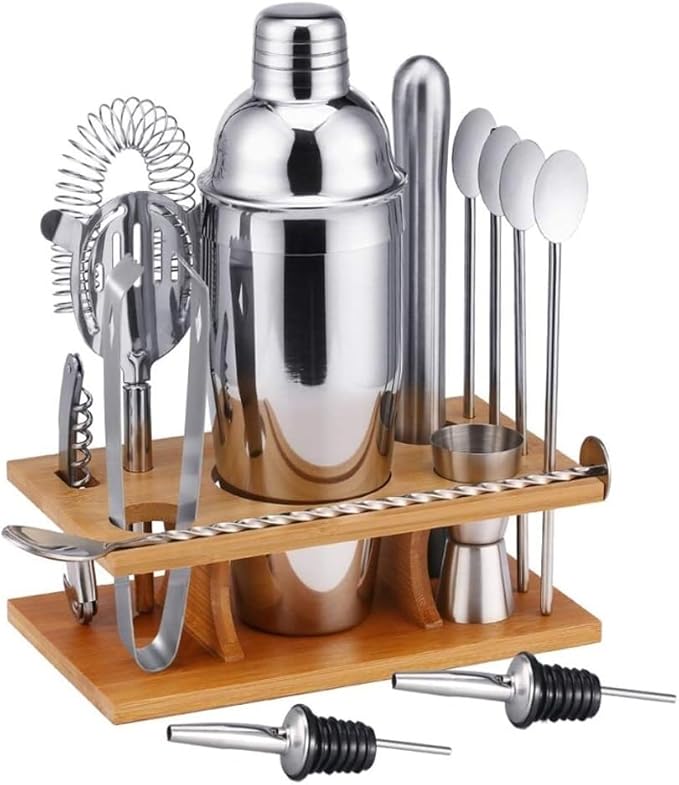 Set Coctelera 14 Piezas 750ML Acero Inoxidable Kit Bartender