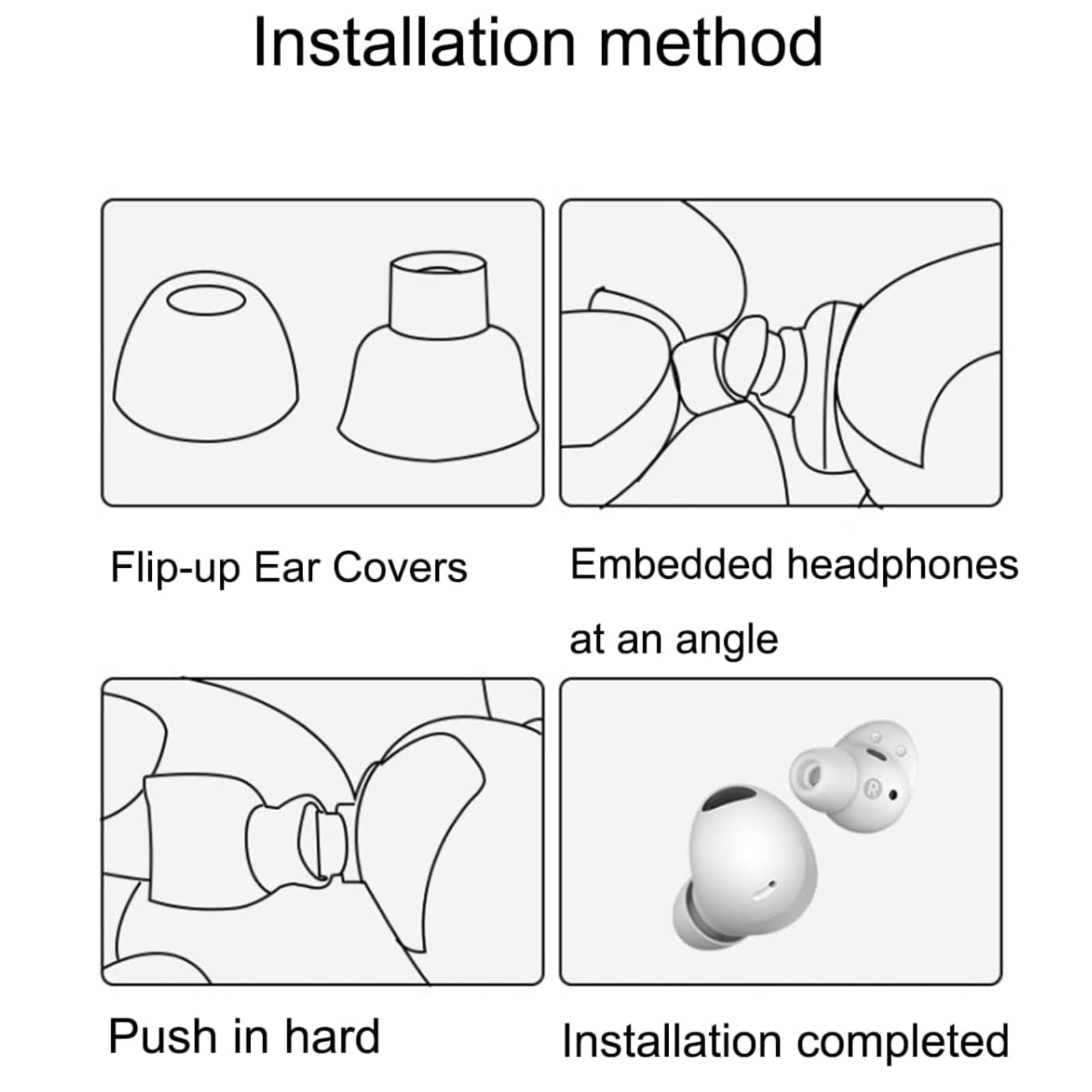 Adhiper 3 pary zatyczek do uszu do Galaxy Buds2 Pro, redukujące hałas silikonowe zatyczki do uszu, kompatybilne ze słuchawkami Samsung Galaxy Buds 2 Pro, pasują do etui do ładowania (S/M/L, czarne) | Rozmiary S/M/L, pasuje do etui ładującego, miękki silik