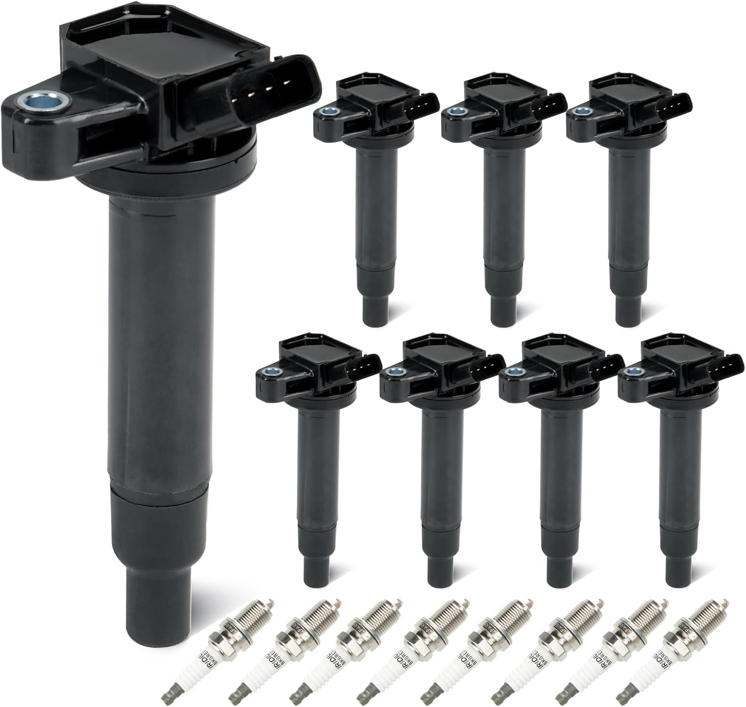 Set of 8 Ignition Coils Pack 8 Iridum Spark Plugs Compatible with Toyota 4Runner