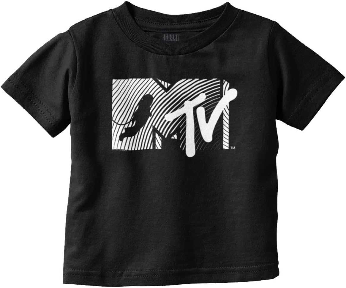 Retro MTV Stripes Logo Moon Man Toddler Boy Girl T Shirt